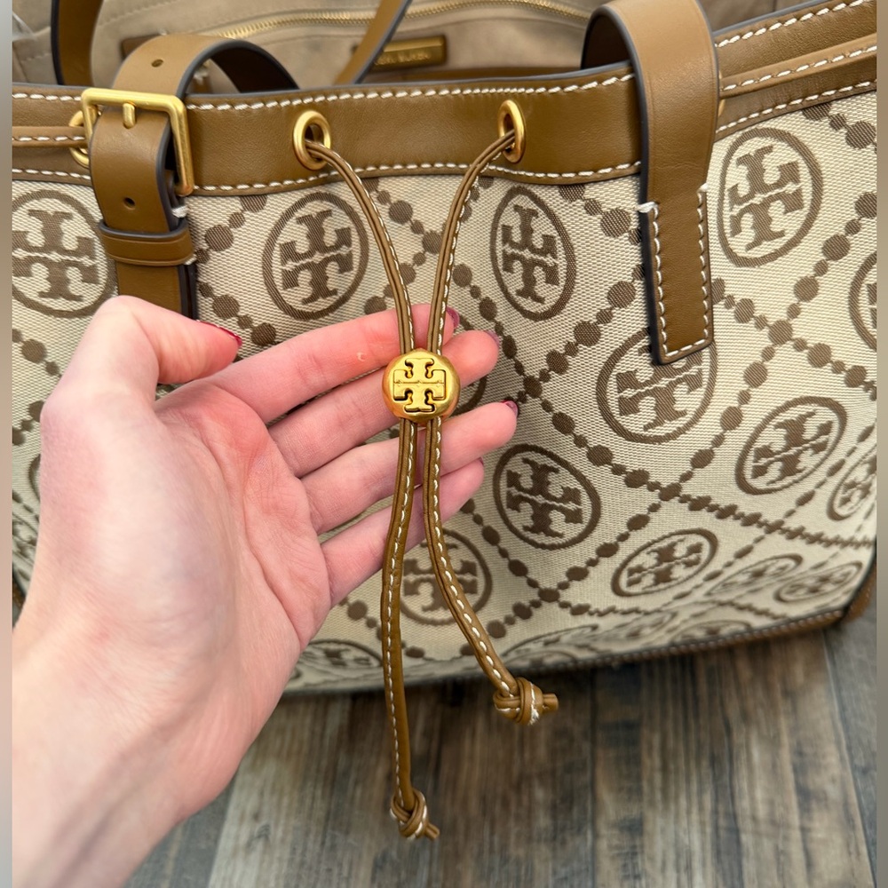 Tory Burch Monogram Drawstring Tote - Picture 3 of 16